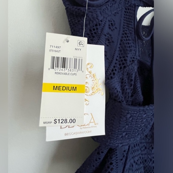 Becca swim NWT navy swim suit - Picture 7 of 10